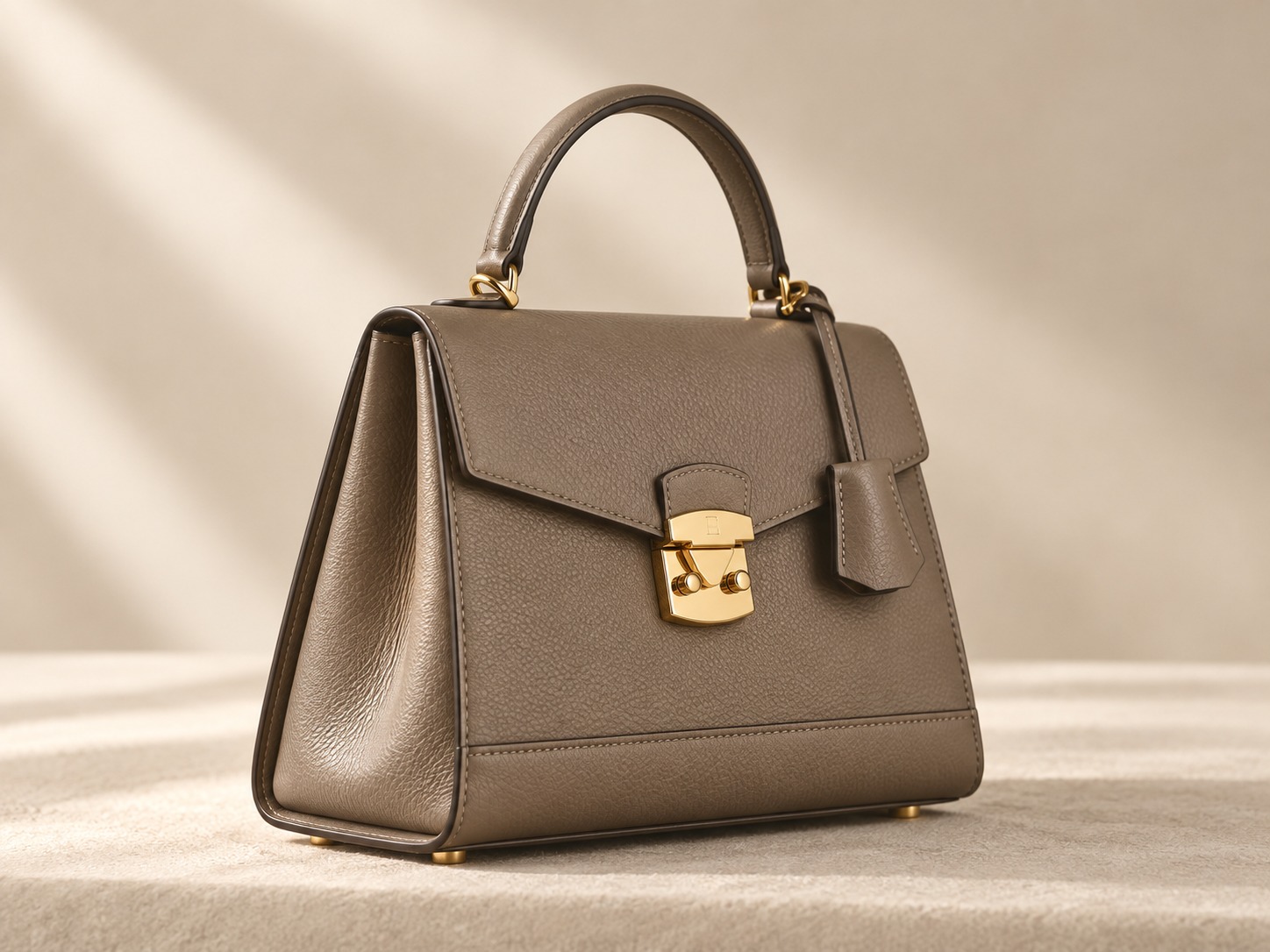 Elegant taupe luxury handbag